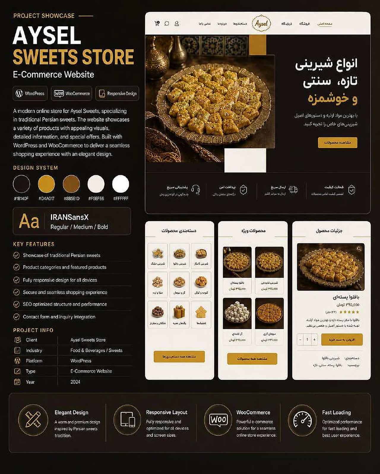 Aysel Sweets Store responsive website design displayed on desktop and mobile devices